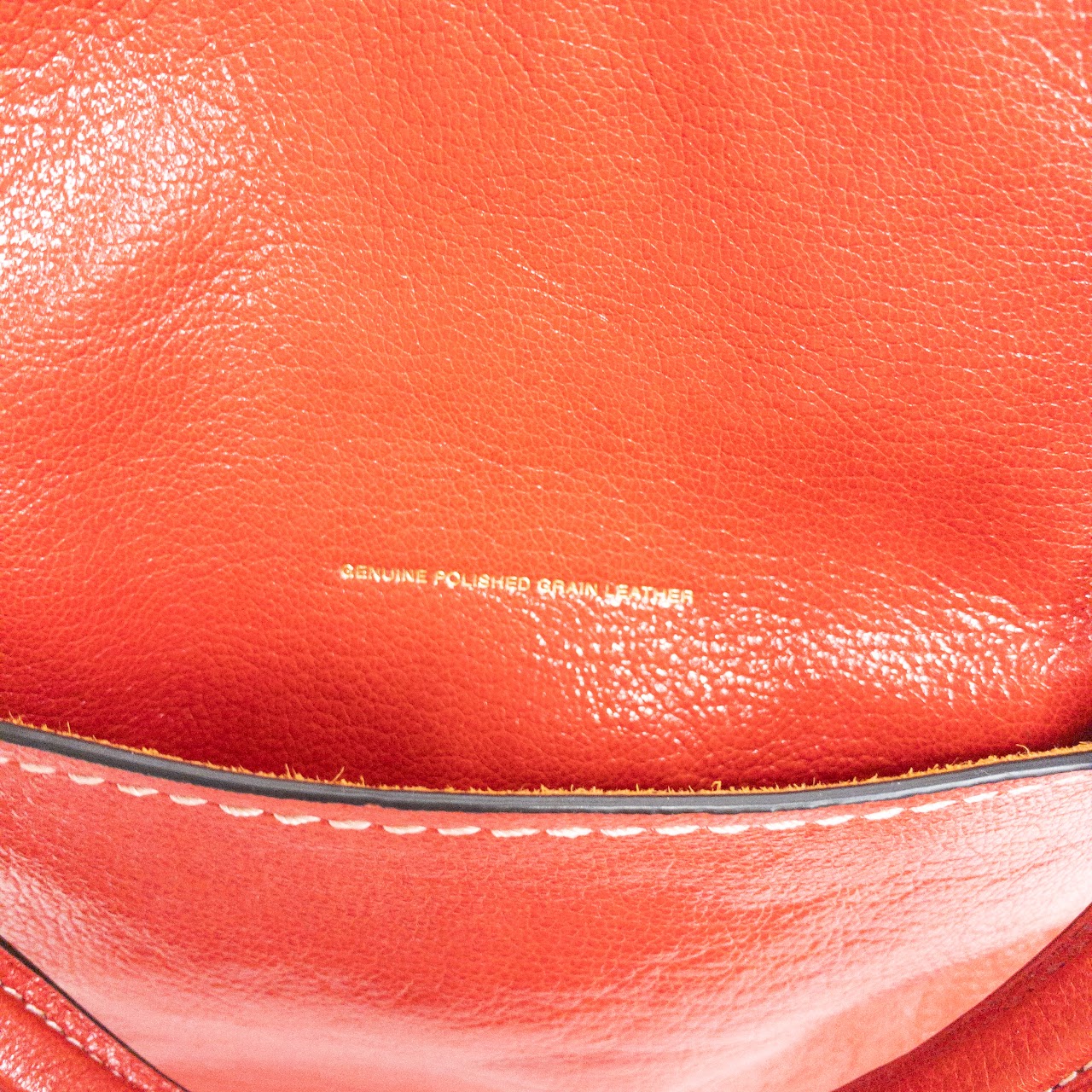 Coach Red Leather Turn-Lock Handbag