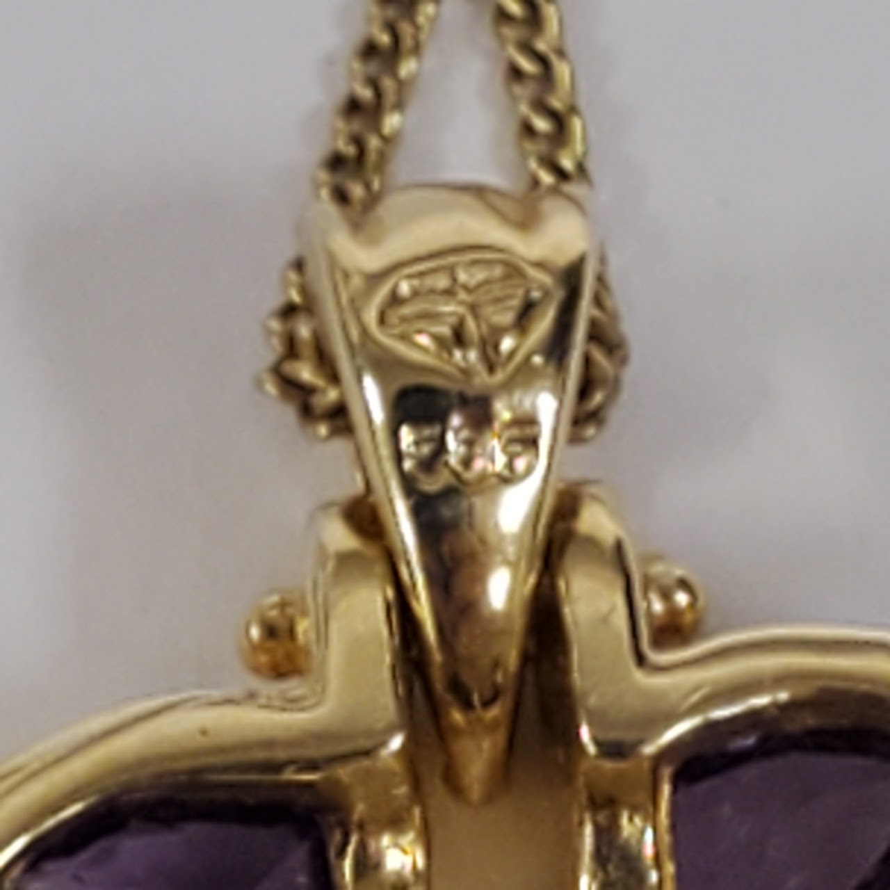 9K & 14K Gold Purple Stone Heart Pendant