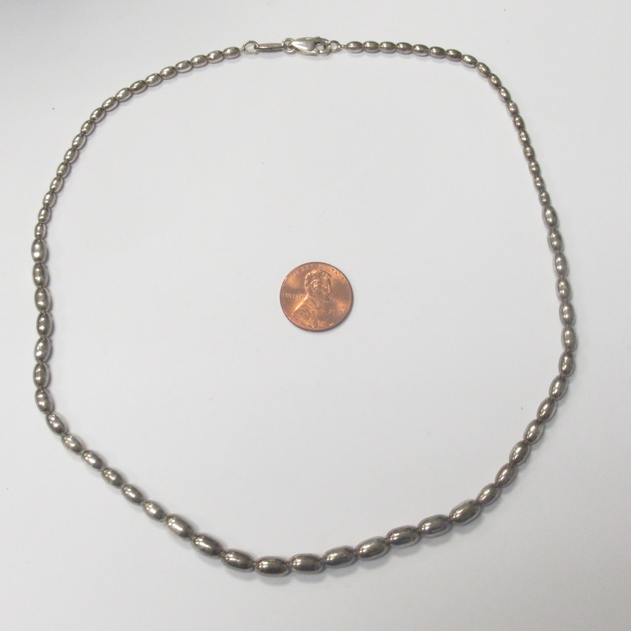 Sterling Silver Graduated Bead Necklace