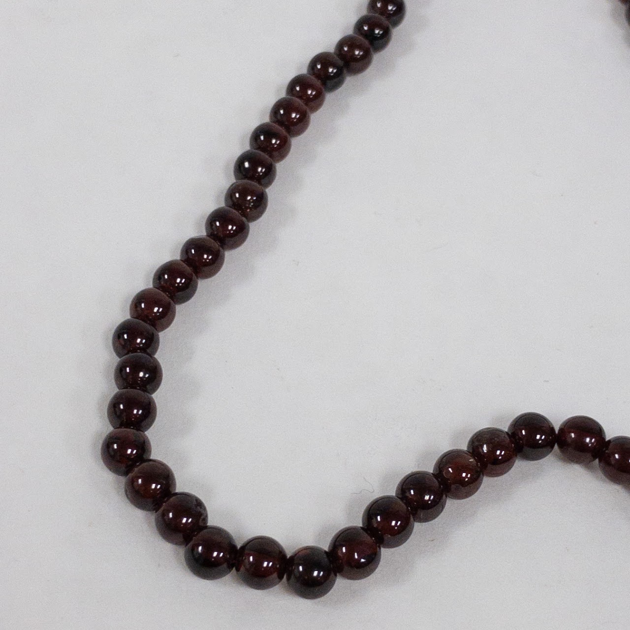 Garnet Bead Strand Necklace