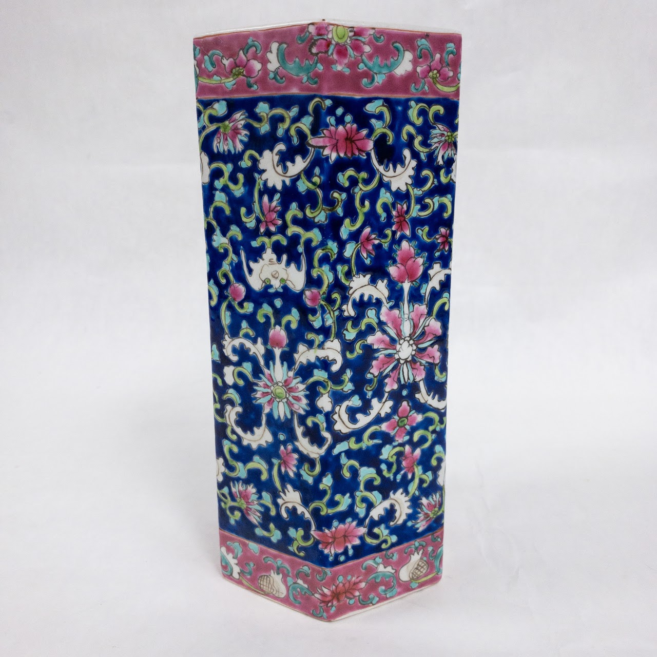 Chinese Hexagonal Floral Vase