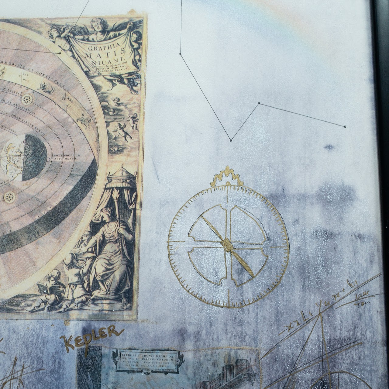 Signed Mixed-Media Ptolemy Astronomy Painting