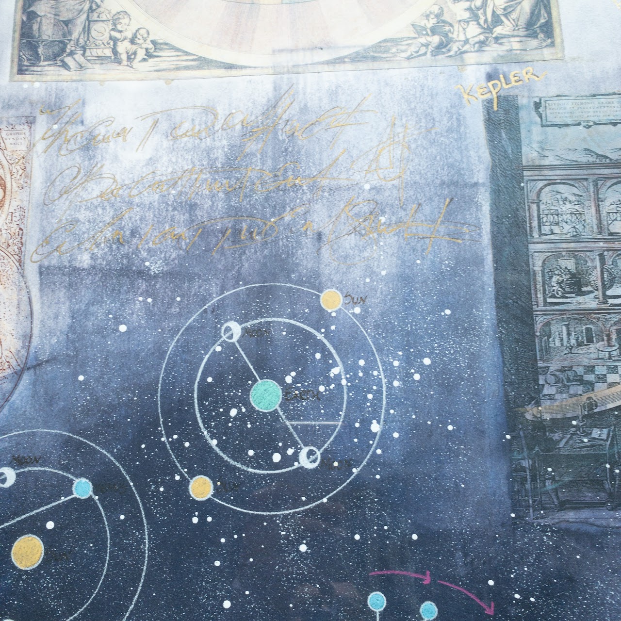 Signed Mixed-Media Ptolemy Astronomy Painting