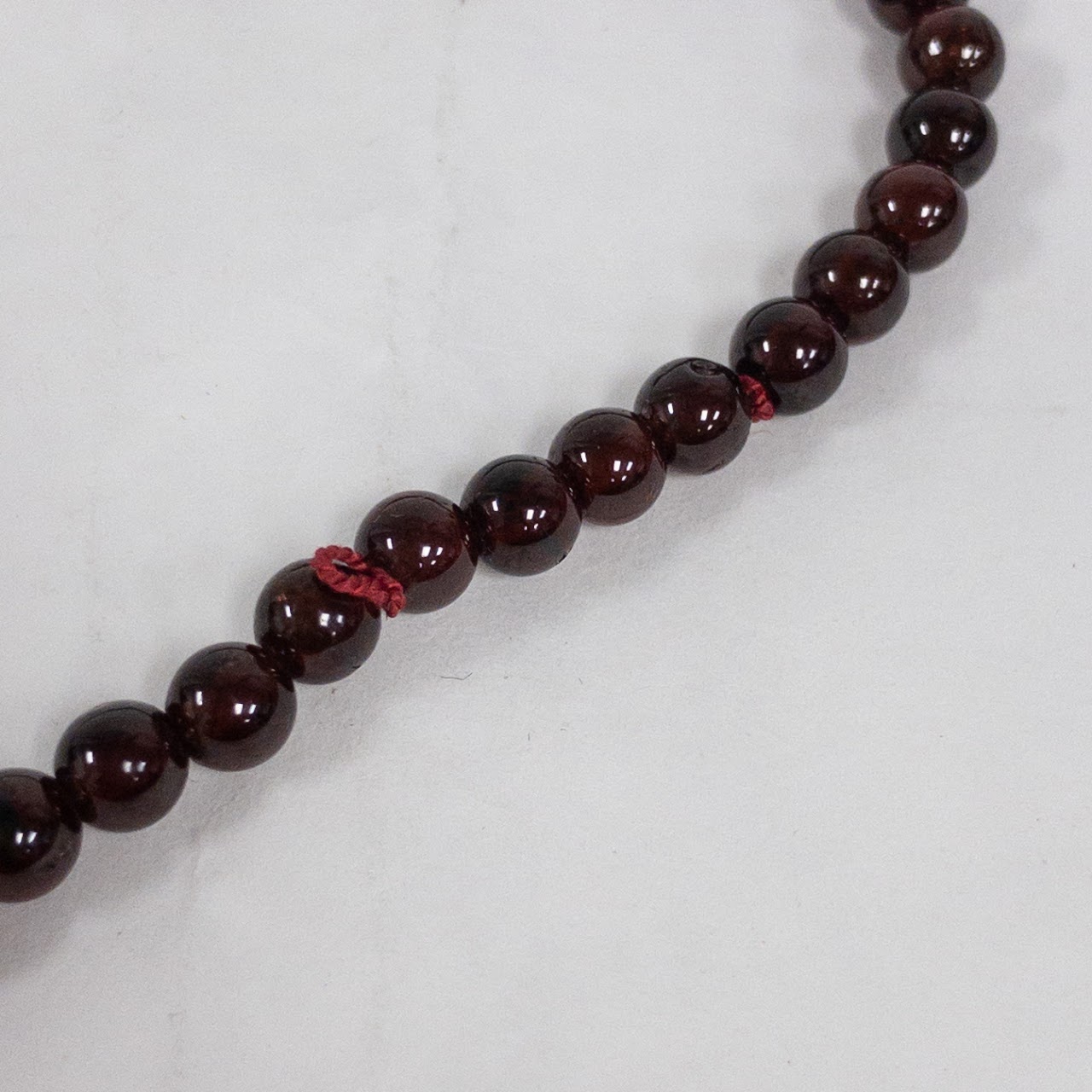 Garnet Bead Strand Necklace