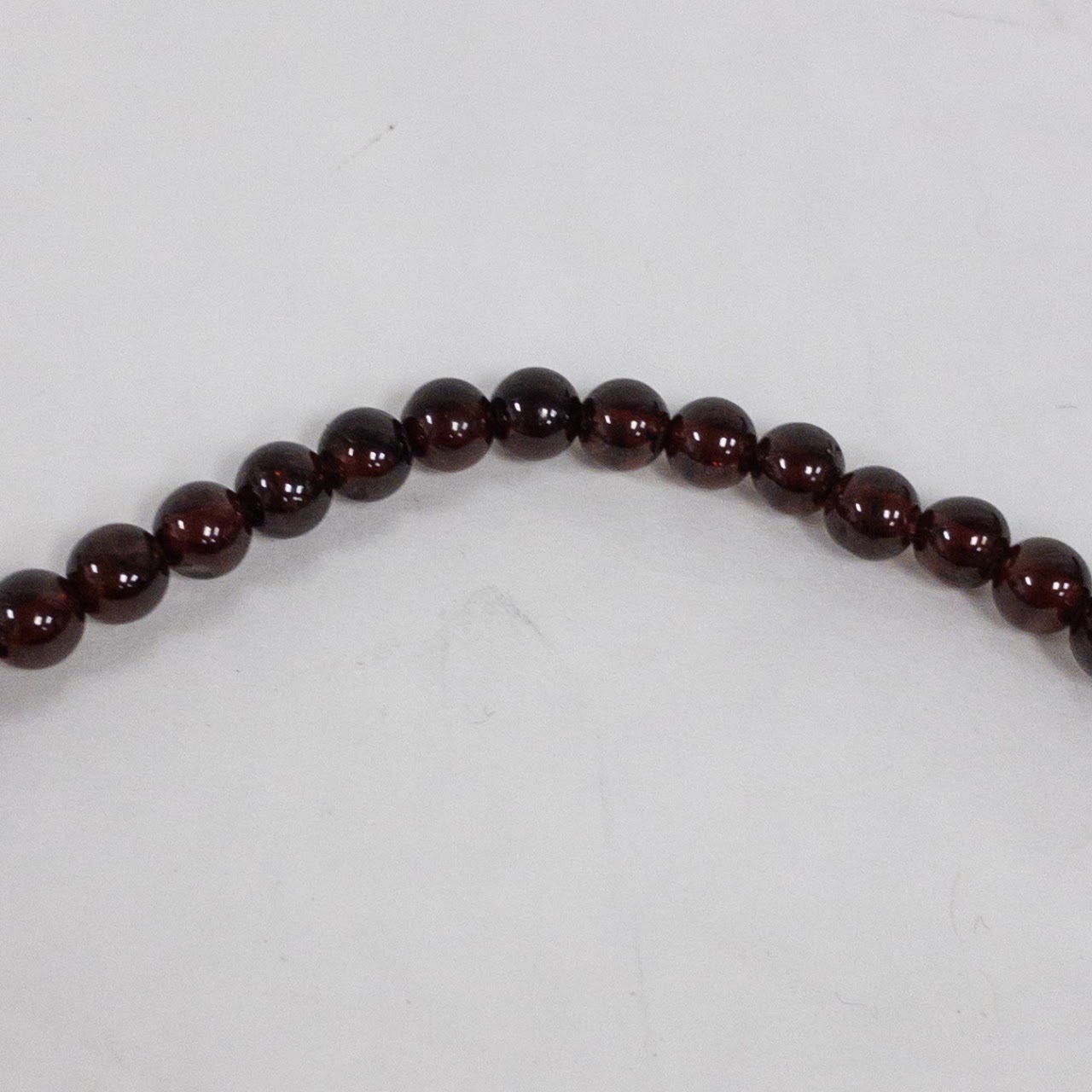 Garnet Bead Strand Necklace