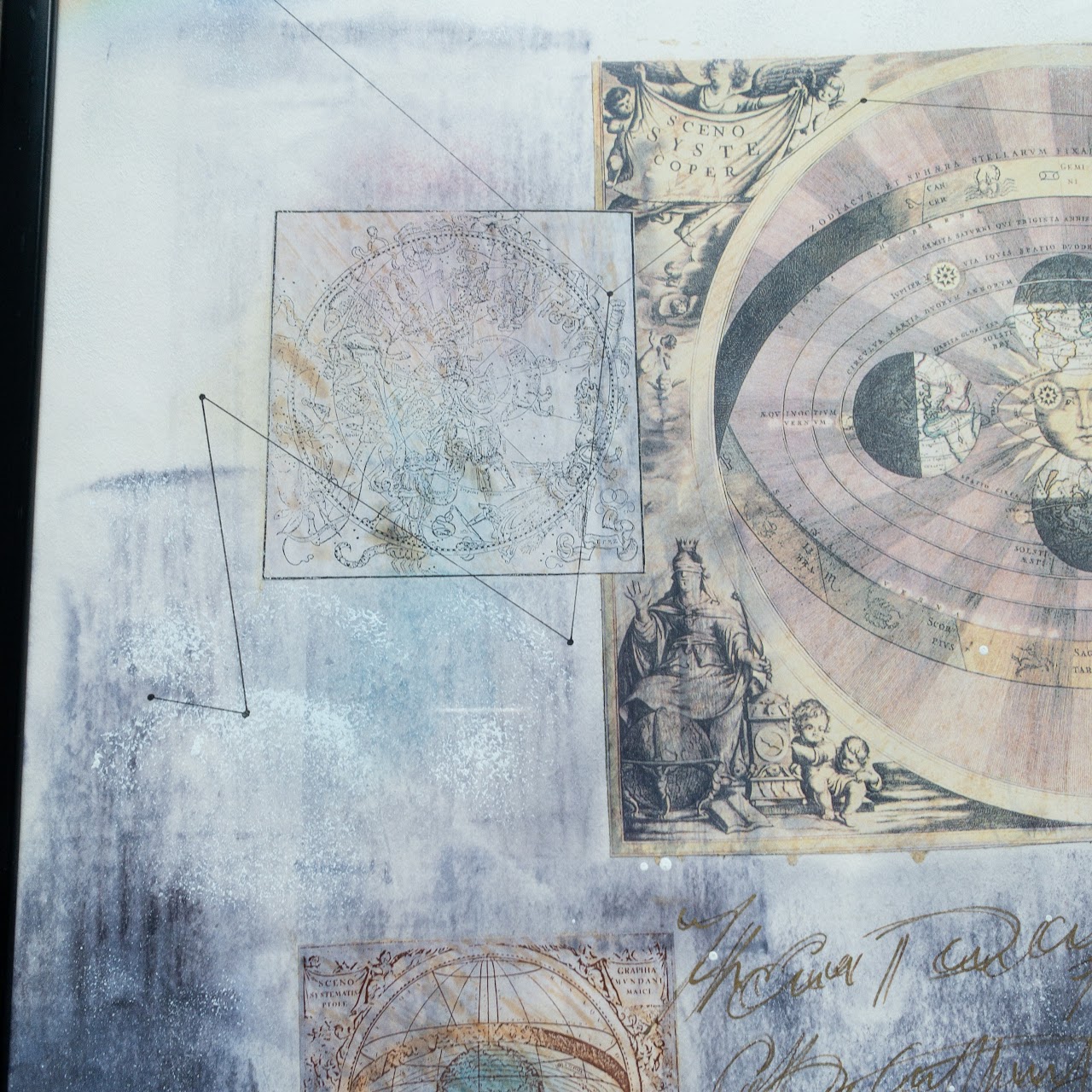 Signed Mixed-Media Ptolemy Astronomy Painting