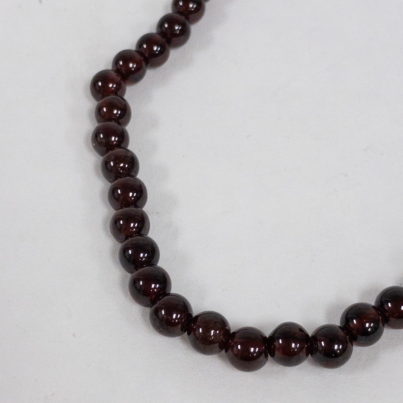 Garnet Bead Strand Necklace