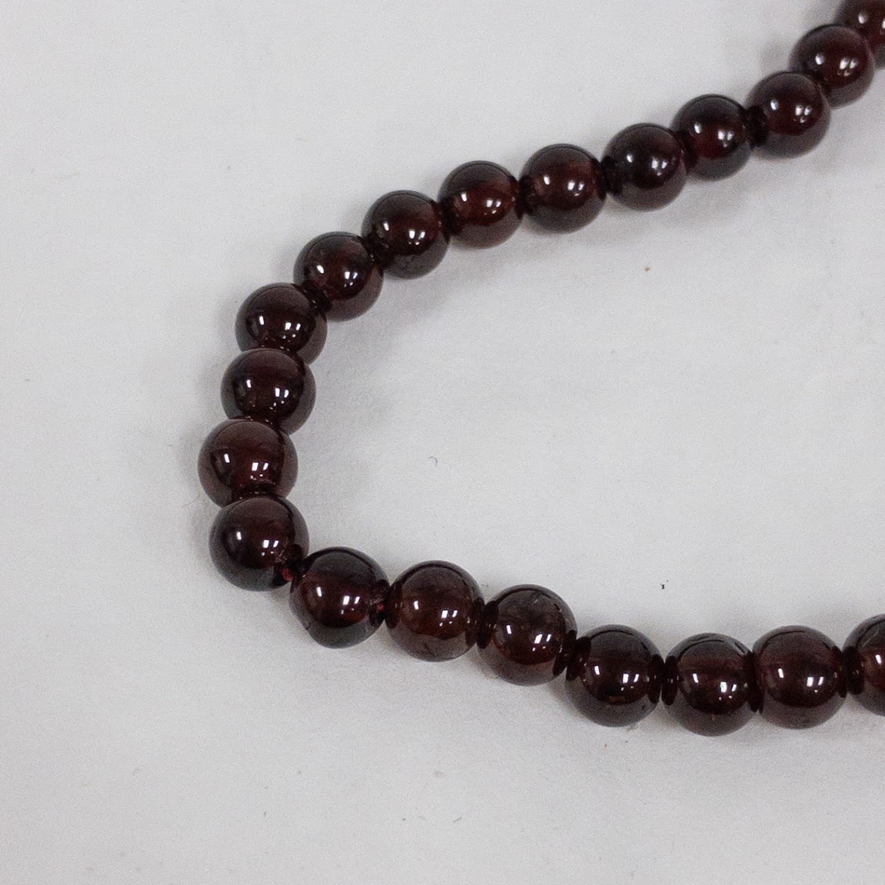 Garnet Bead Strand Necklace