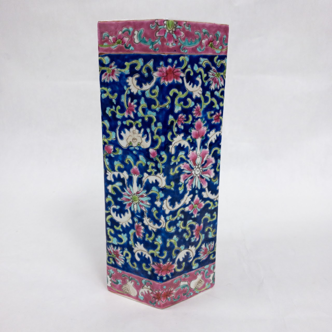 Chinese Hexagonal Floral Vase