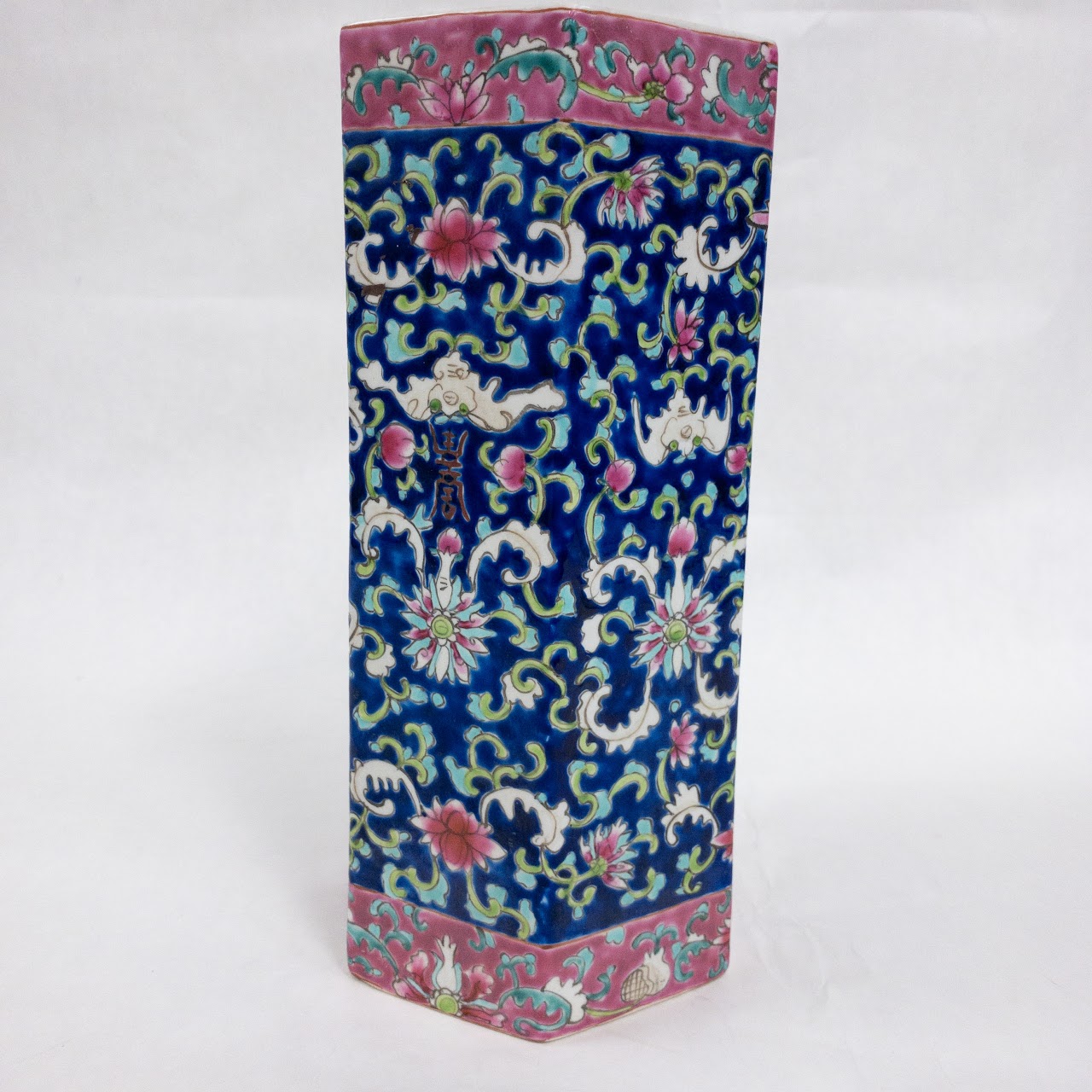 Chinese Hexagonal Floral Vase