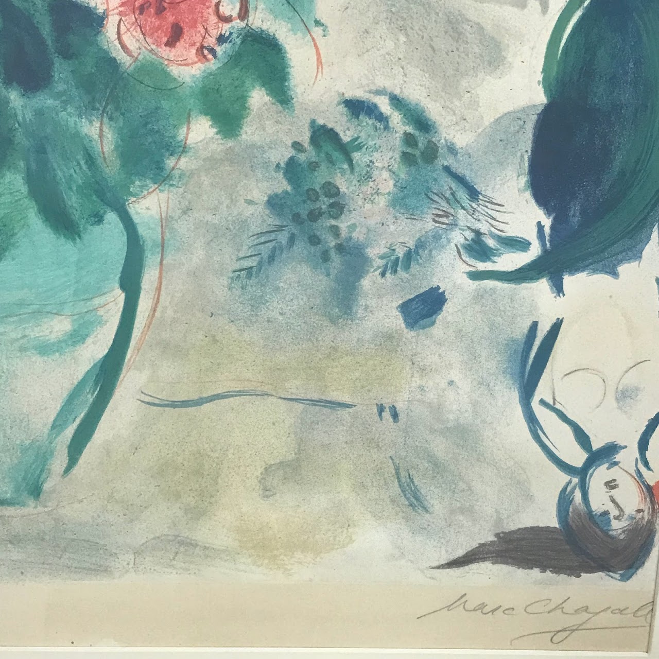 Marc Chagall Signed 'Le Bouquet' Lithograph