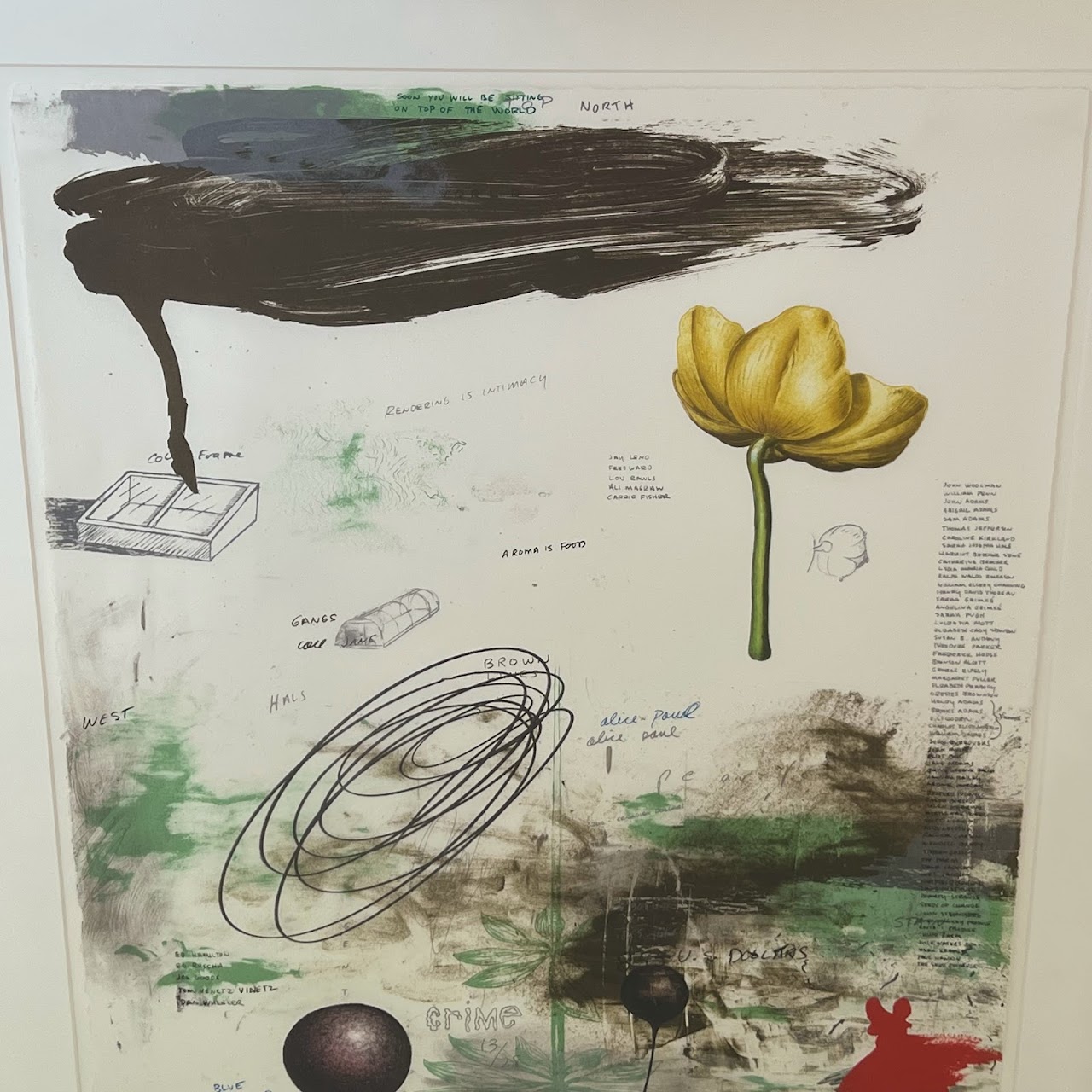 Will Mentor Signed 'Starting a Garden' Lithograph & Chine Collé