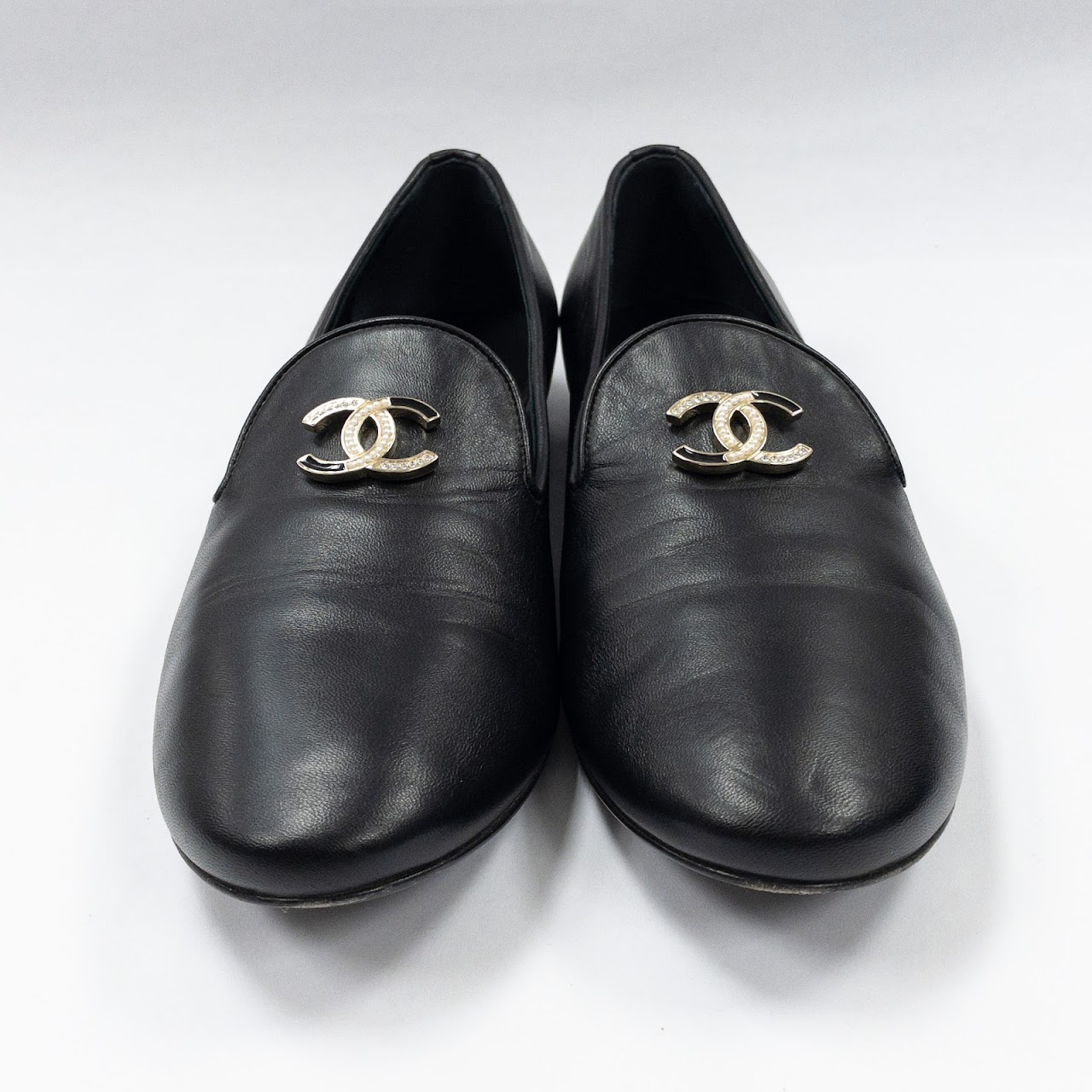 Chanel Monogram Embellished Loafers