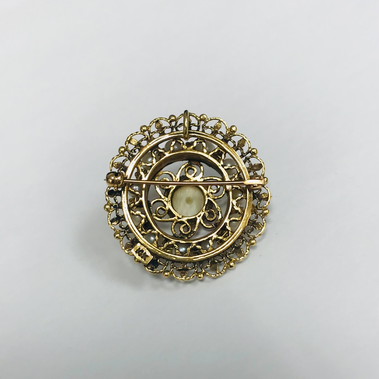 14K Gold & Pearl Convertible Brooch