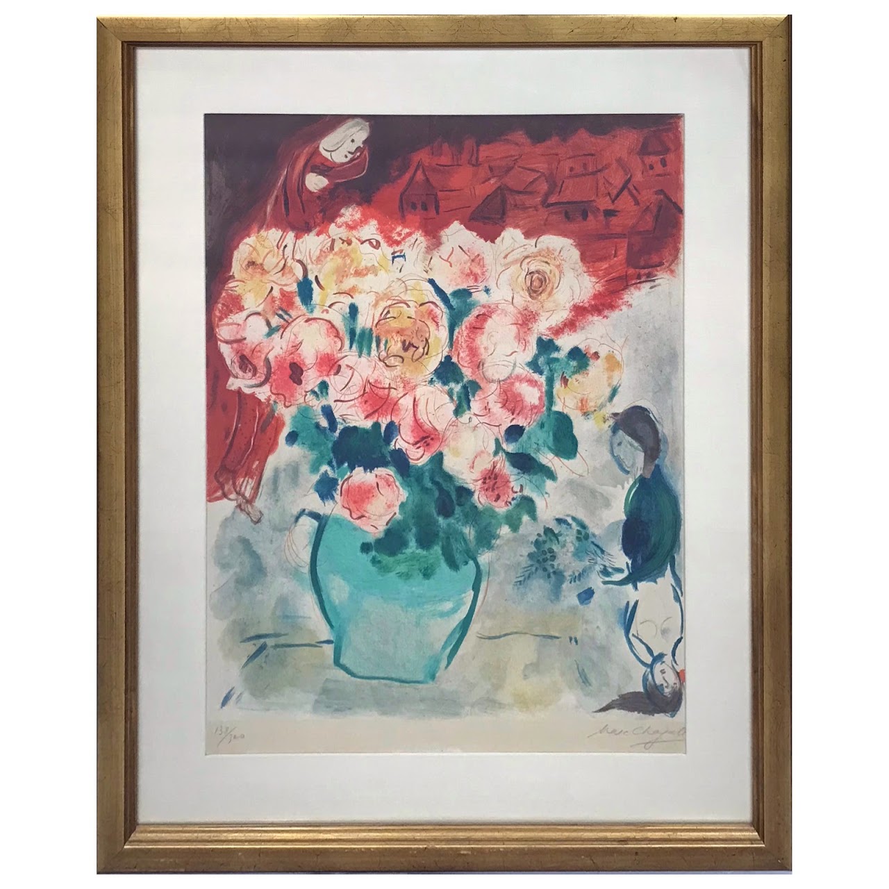 Marc Chagall Signed 'Le Bouquet' Lithograph