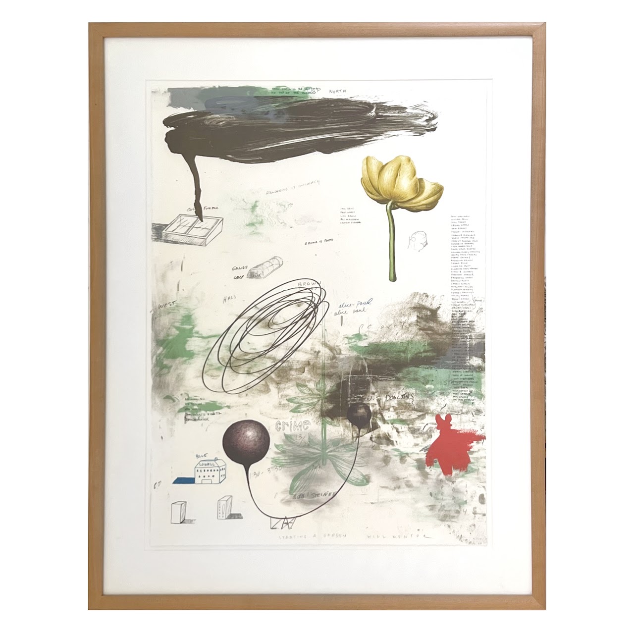 Will Mentor Signed 'Starting a Garden' Lithograph & Chine Collé