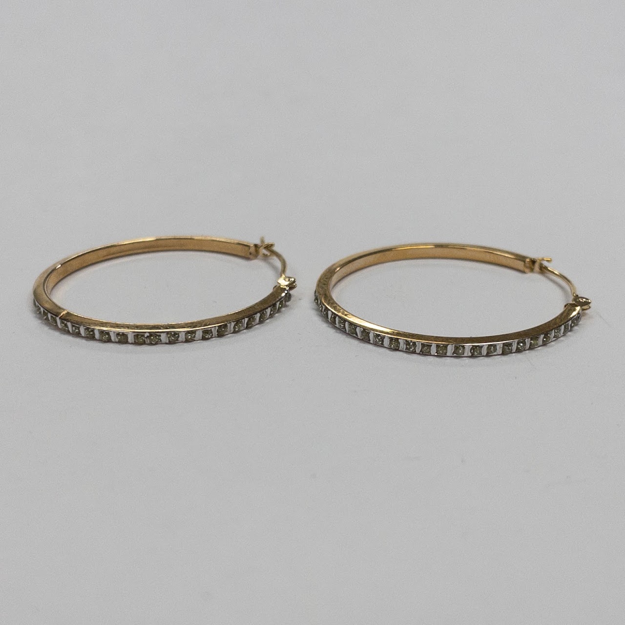 14K Gold & Yellow Accent Hoop Earrings