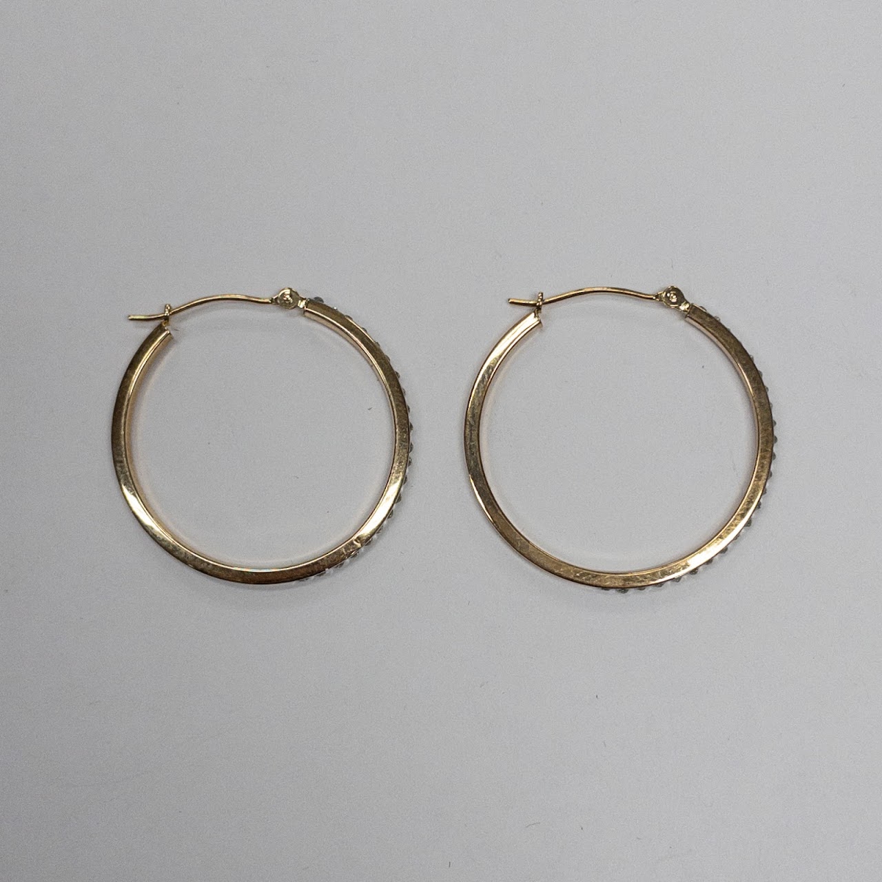 14K Gold & Yellow Accent Hoop Earrings