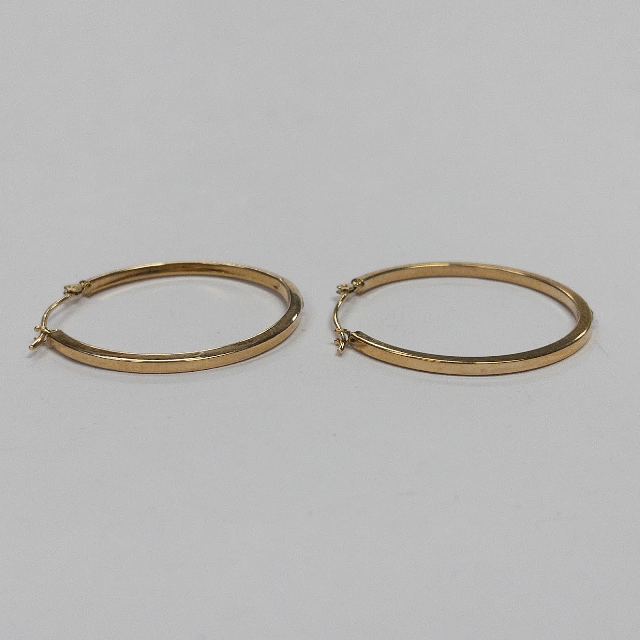 14K Gold & Yellow Accent Hoop Earrings