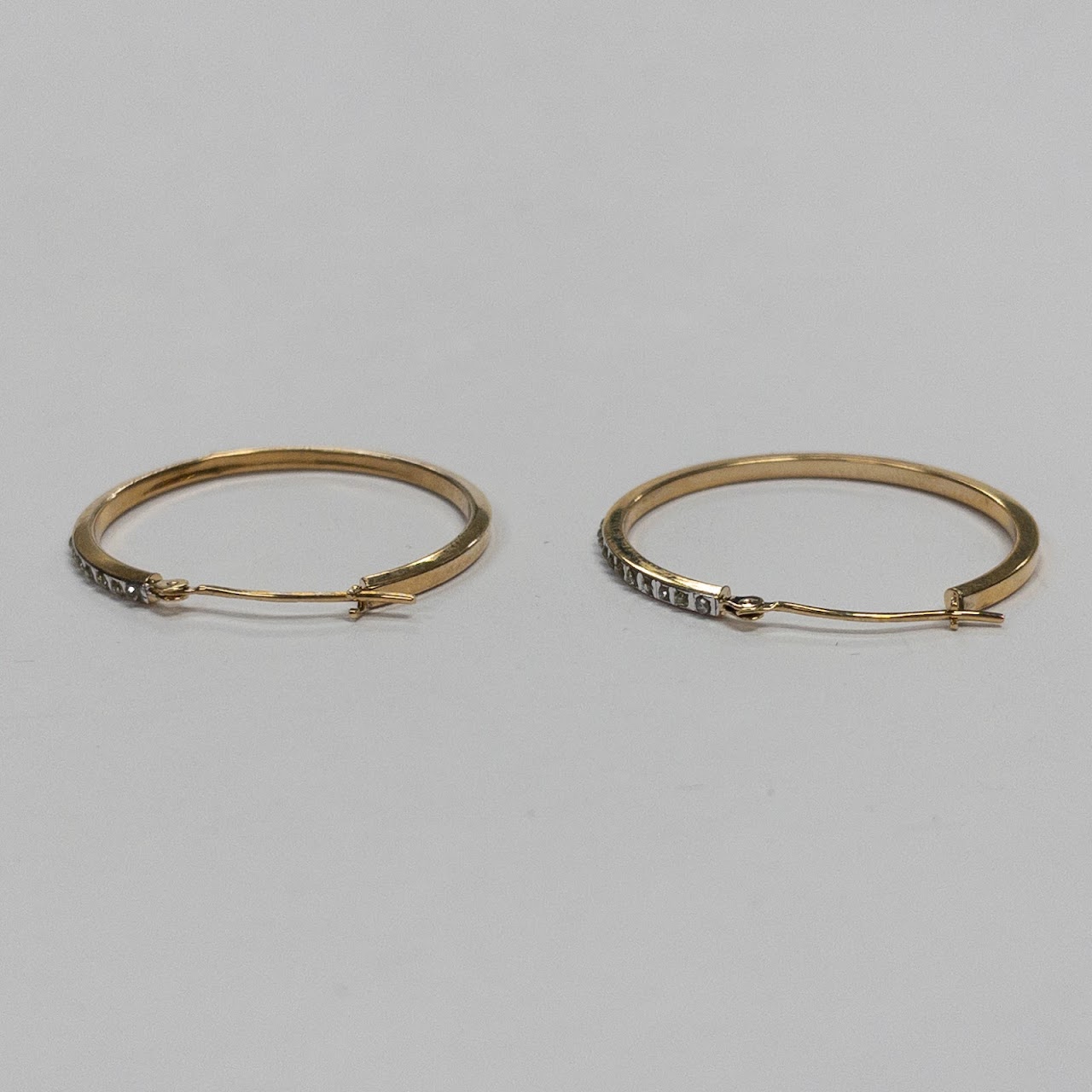 14K Gold & Yellow Accent Hoop Earrings