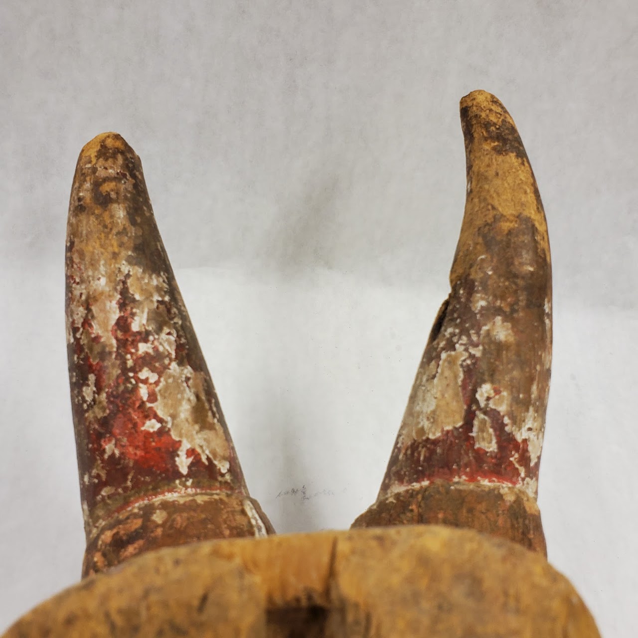 Carved Wood Cow Skull