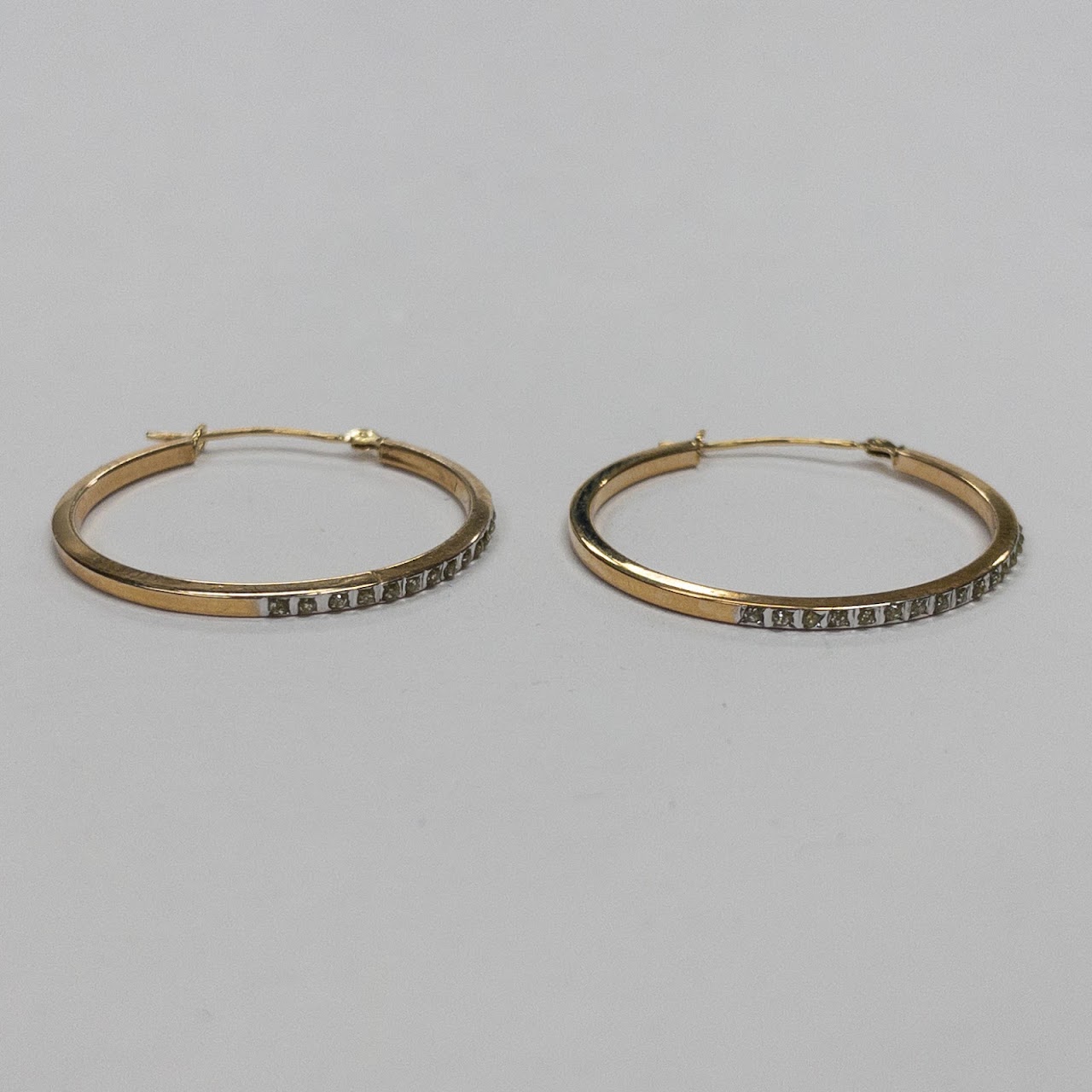 14K Gold & Yellow Accent Hoop Earrings