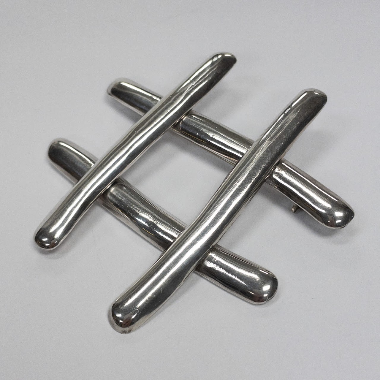 Sterling Silver J. Comes Hashtag Brooch