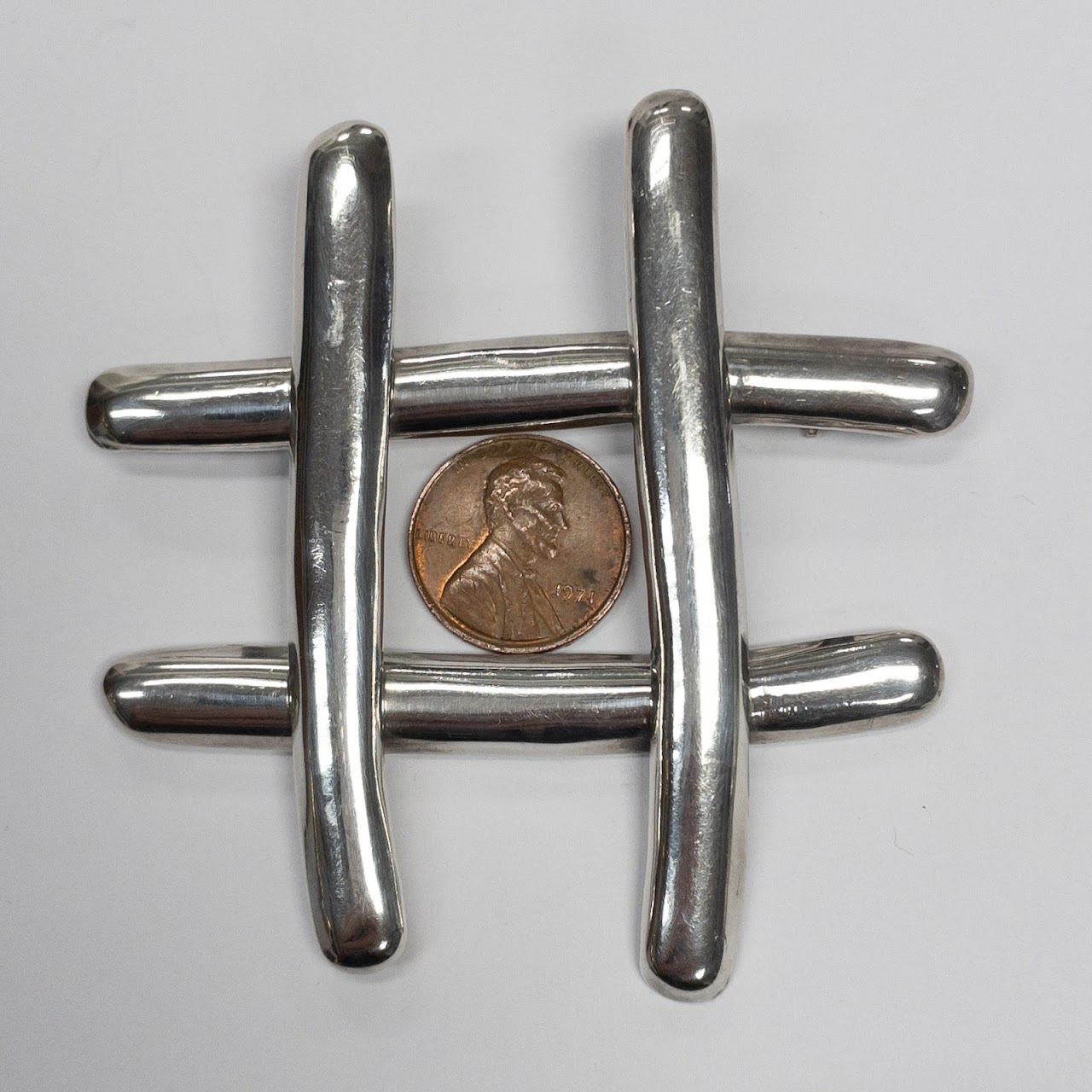 Sterling Silver J. Comes Hashtag Brooch