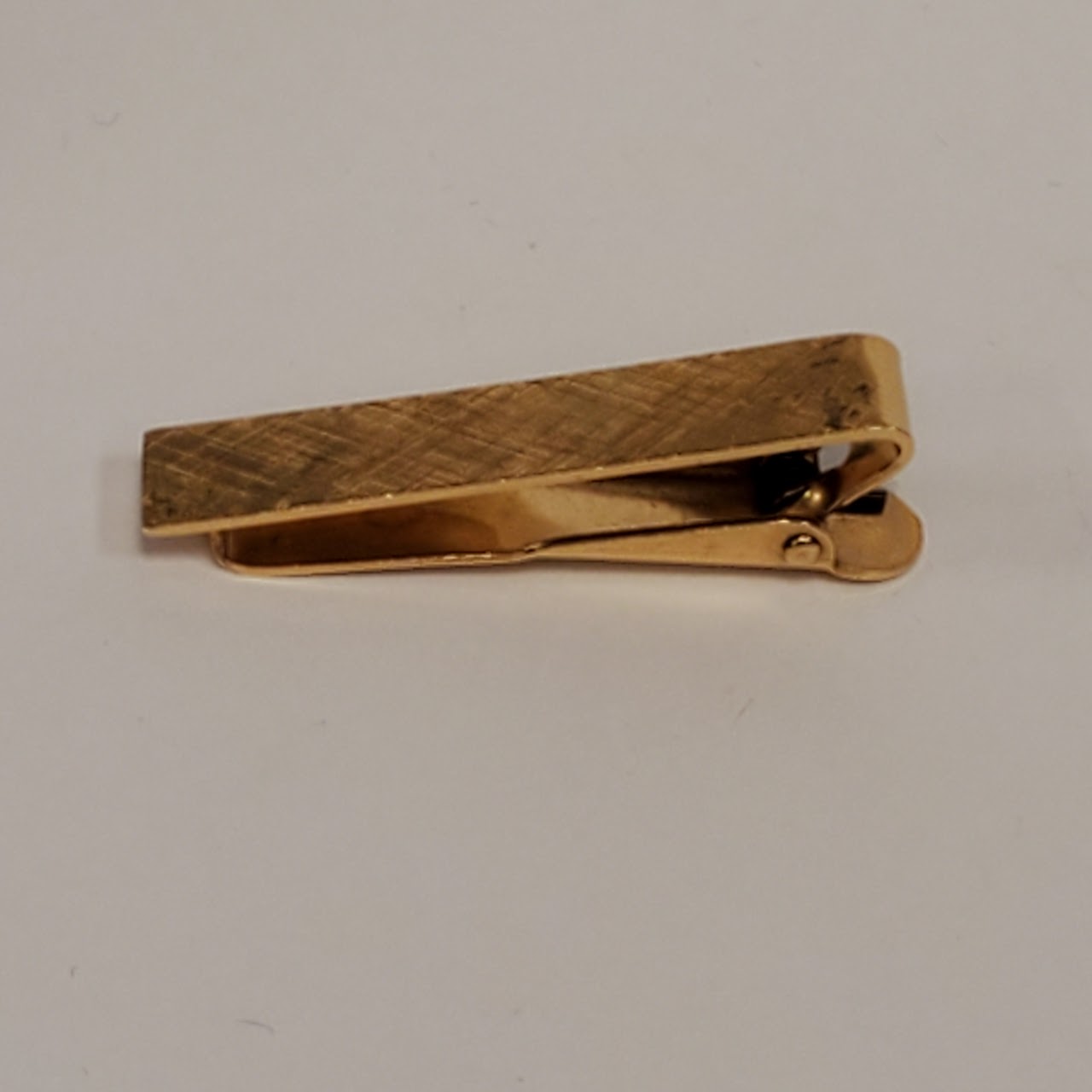 14K Gold Etched Tie Clip