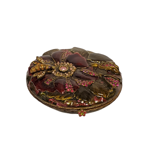 Jay Strongwater Floral Compact Mirror