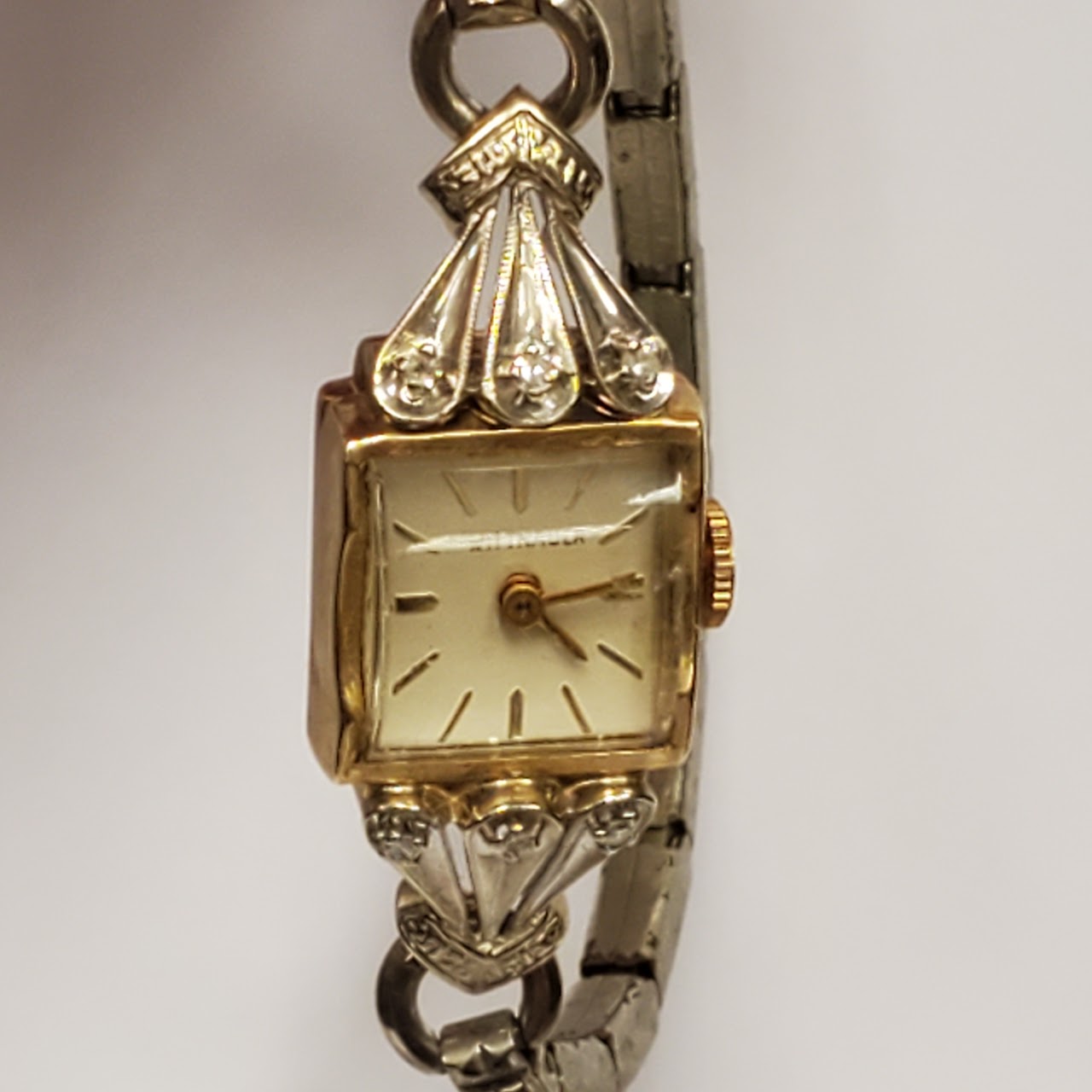 Wittnauer 14K Gold & Diamond Vintage Wristwatch