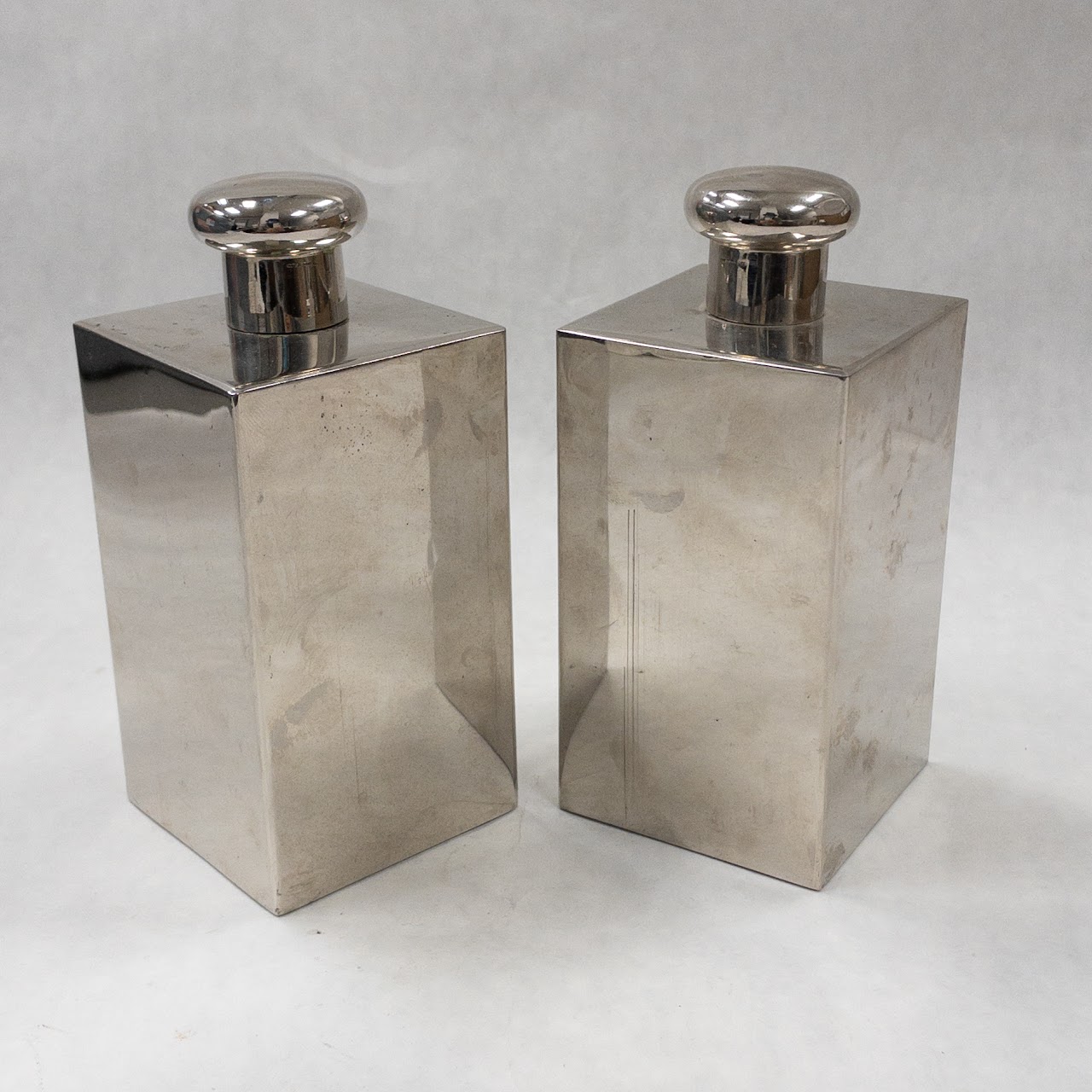 German Chrome Decanter Pair