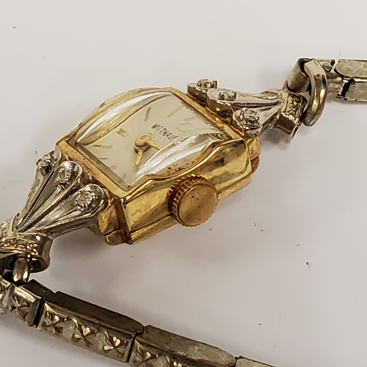 Wittnauer 14K Gold & Diamond Vintage Wristwatch