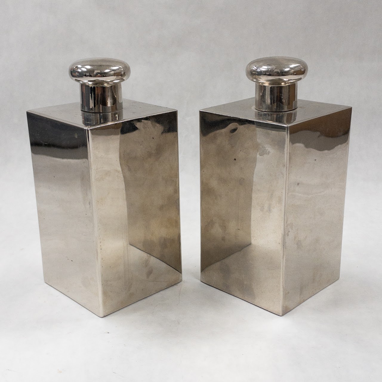 German Chrome Decanter Pair