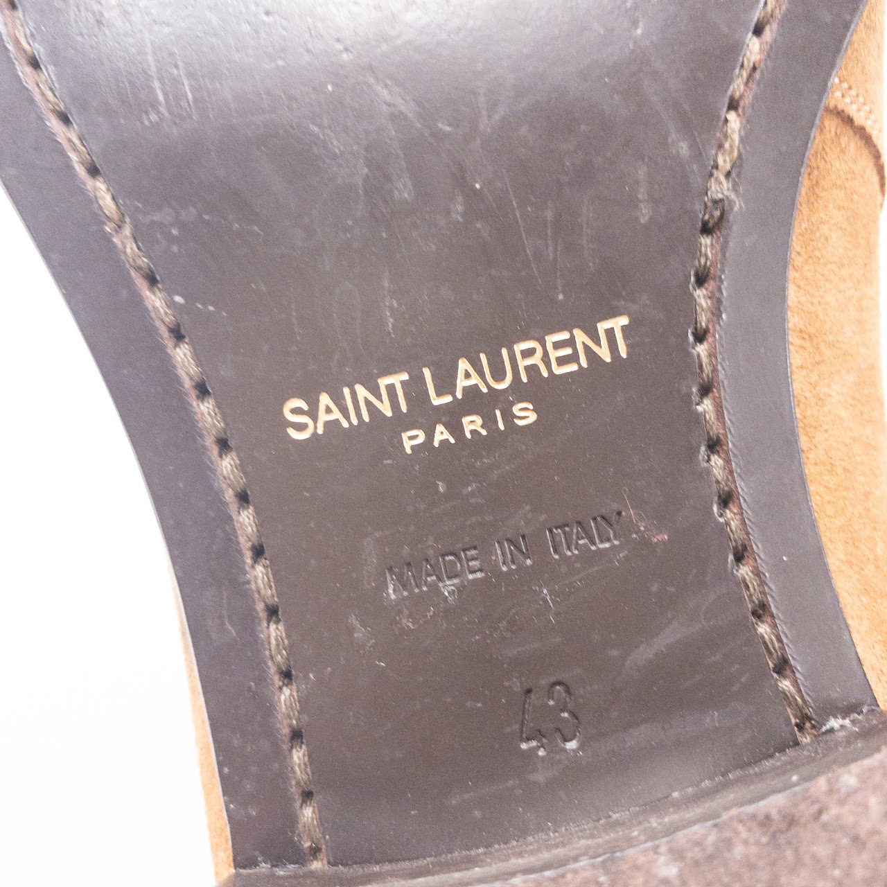 Saint Laurent Suede Strapped Chelsea Boots