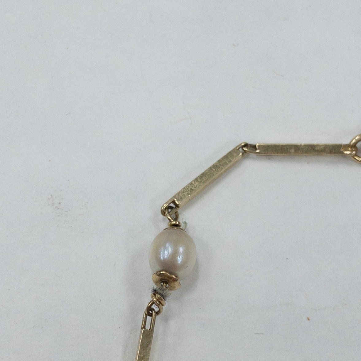 14K Gold Bar & Pearl Bracelet