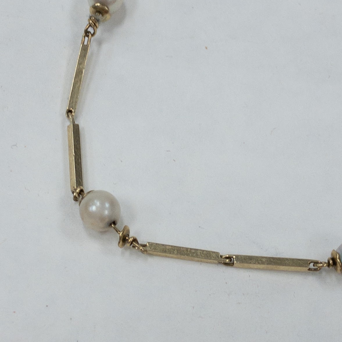 14K Gold Bar & Pearl Bracelet