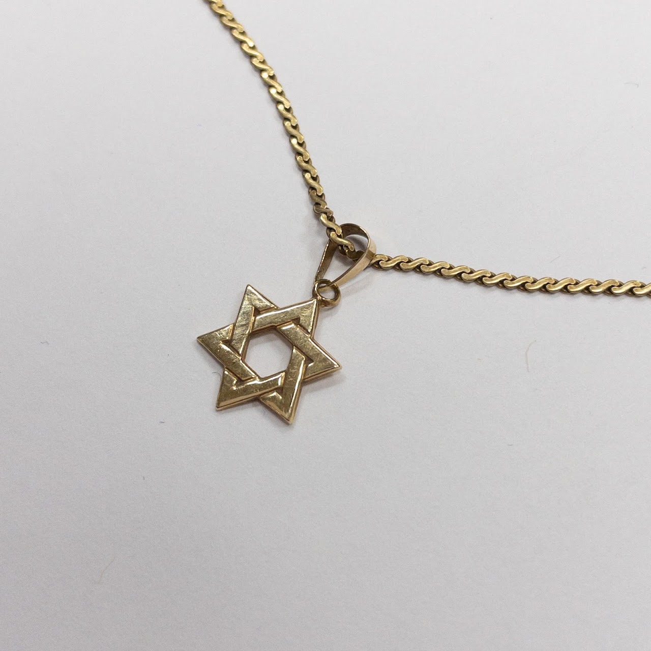 14K Gold Star of David Pendant