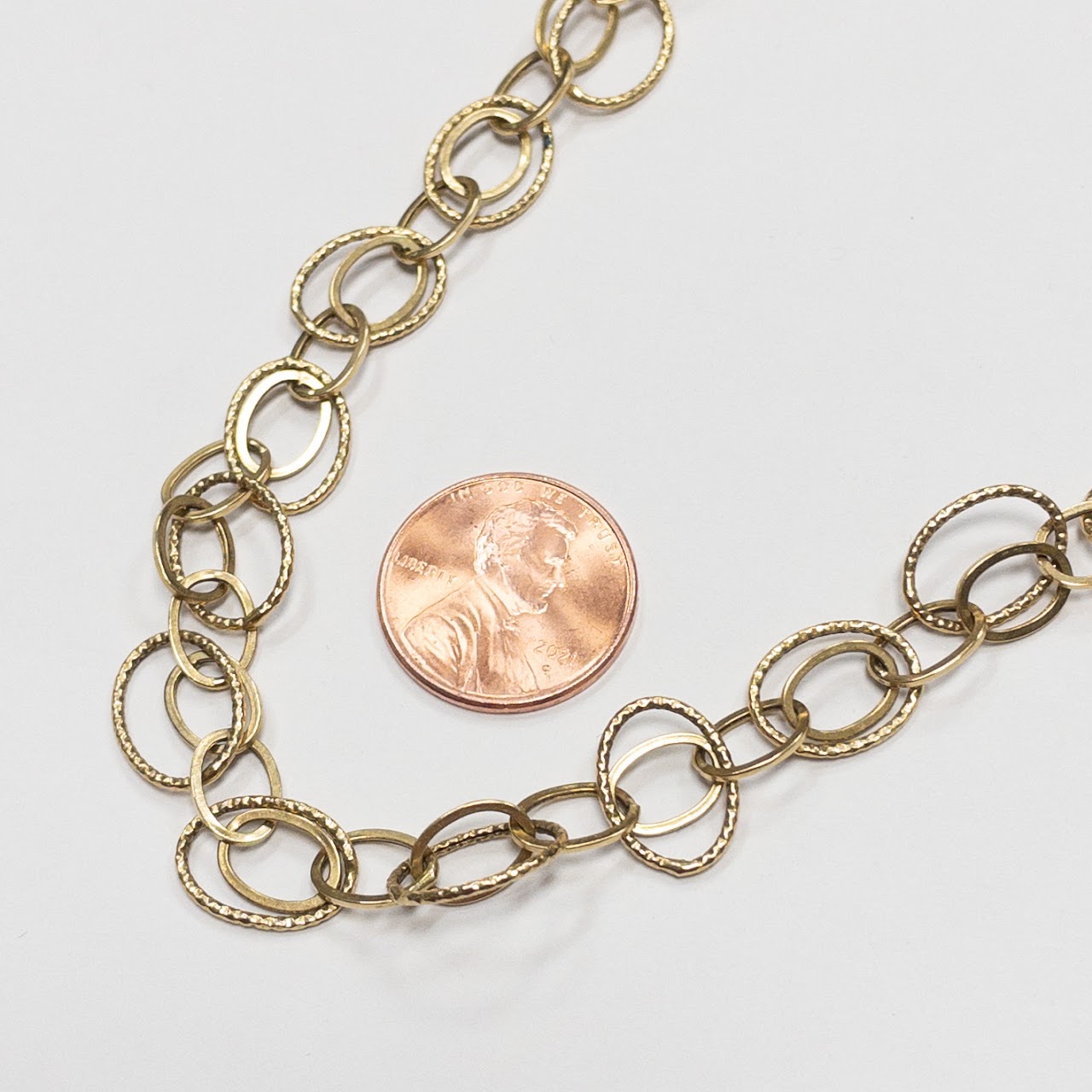 14K Gold Oval Links Necklace