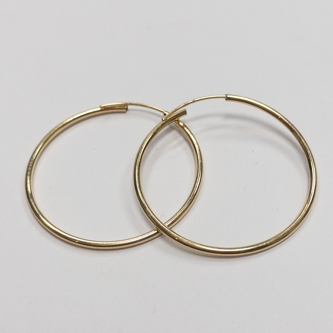 14K Gold Endless Hoops