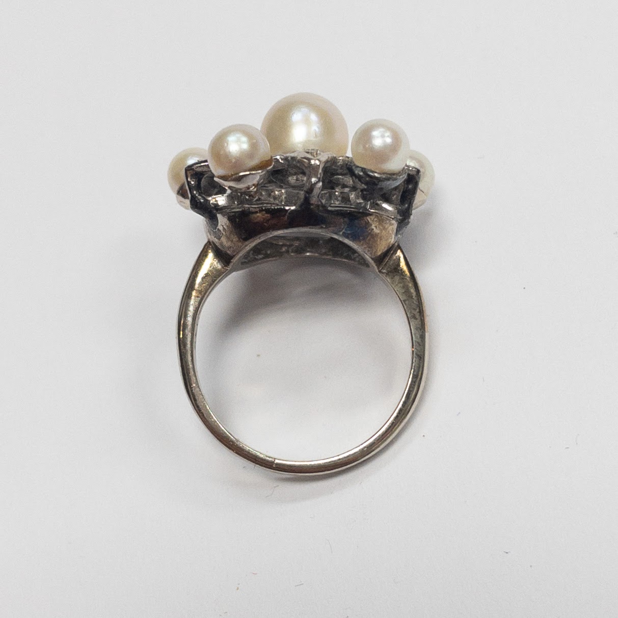 14K Gold, Pearl & Diamond Ring