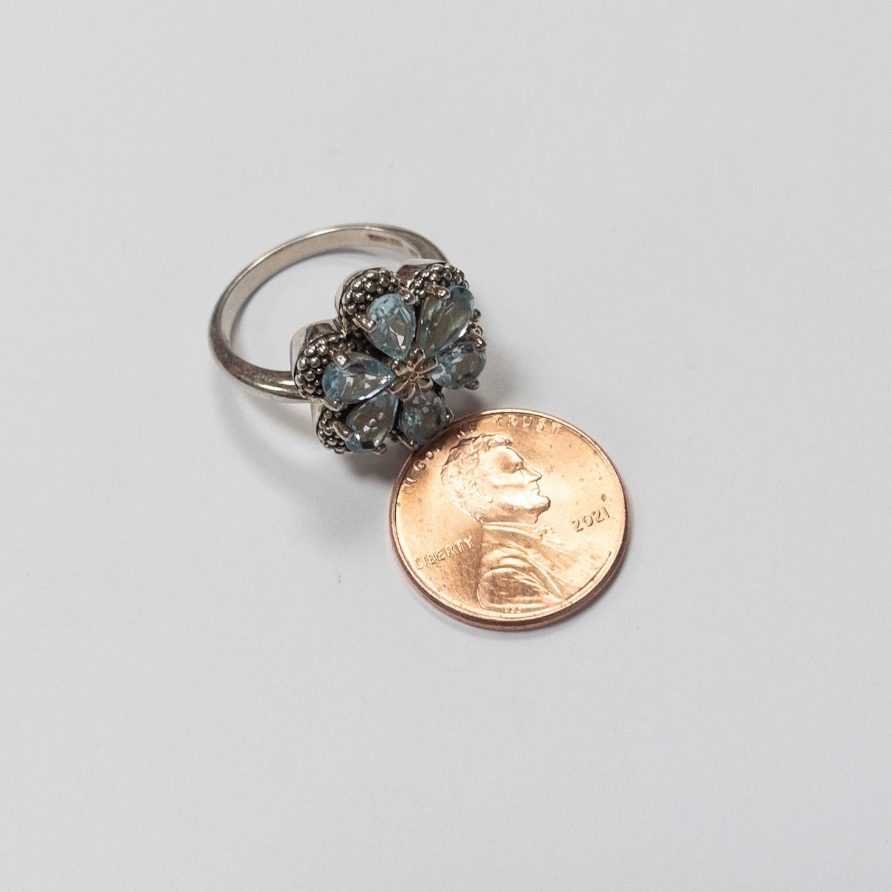 Sterling Silver & Blue Stone Ring