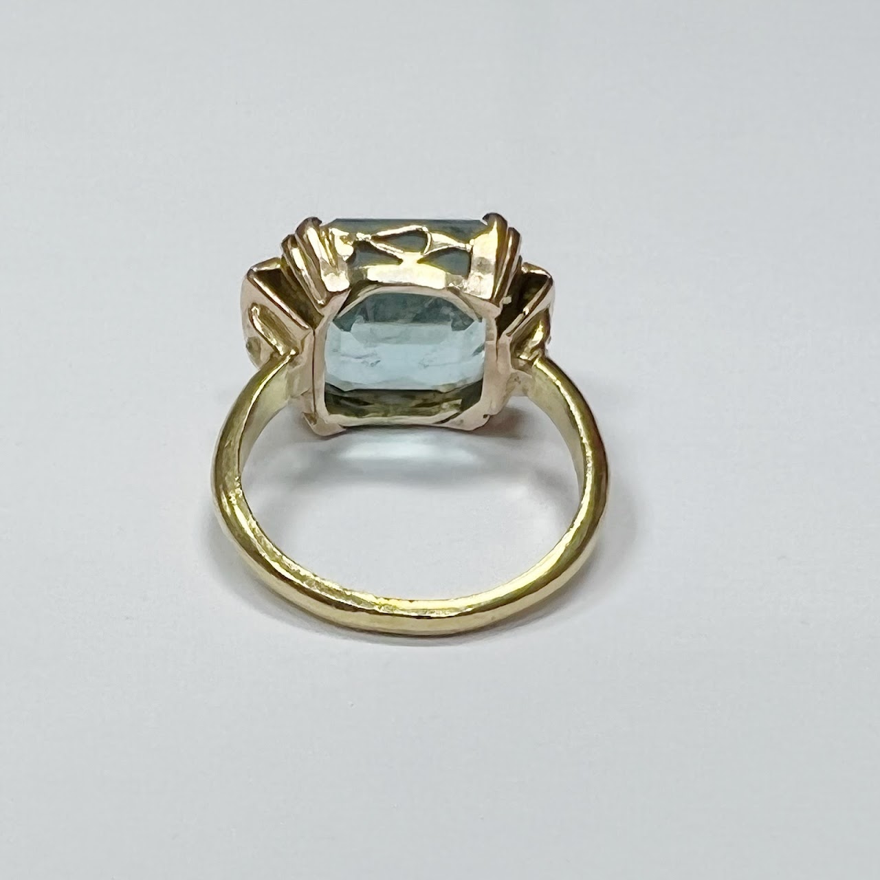 18K Gold, Blue Stone & Diamond Ring