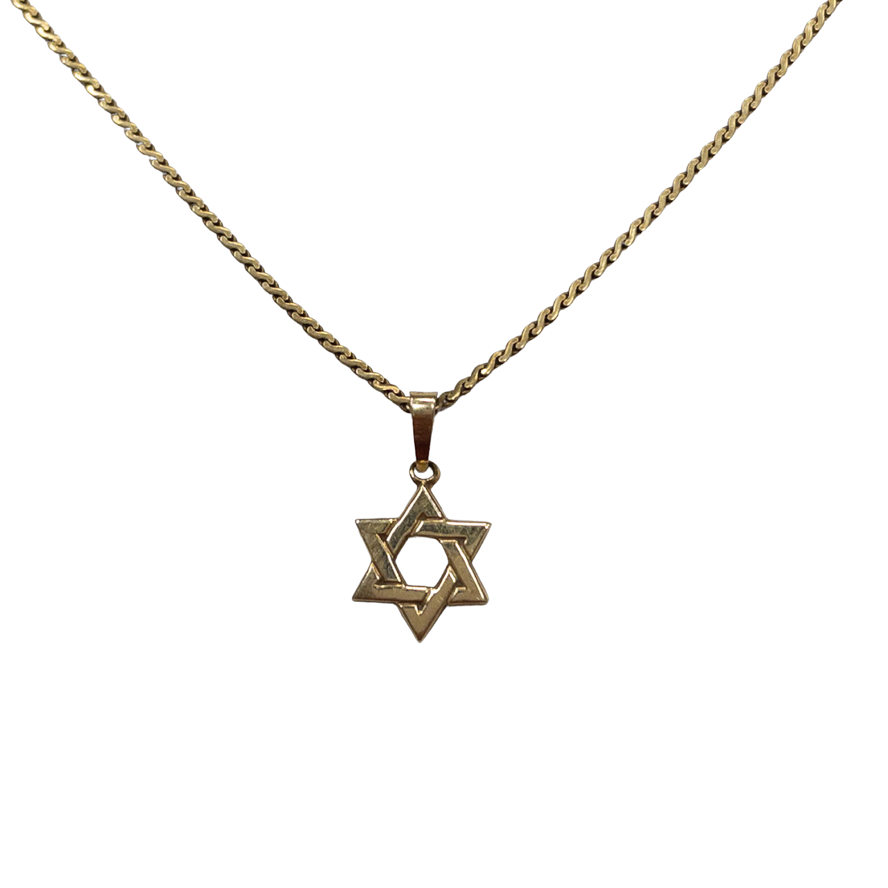 14K Gold Star of David Pendant