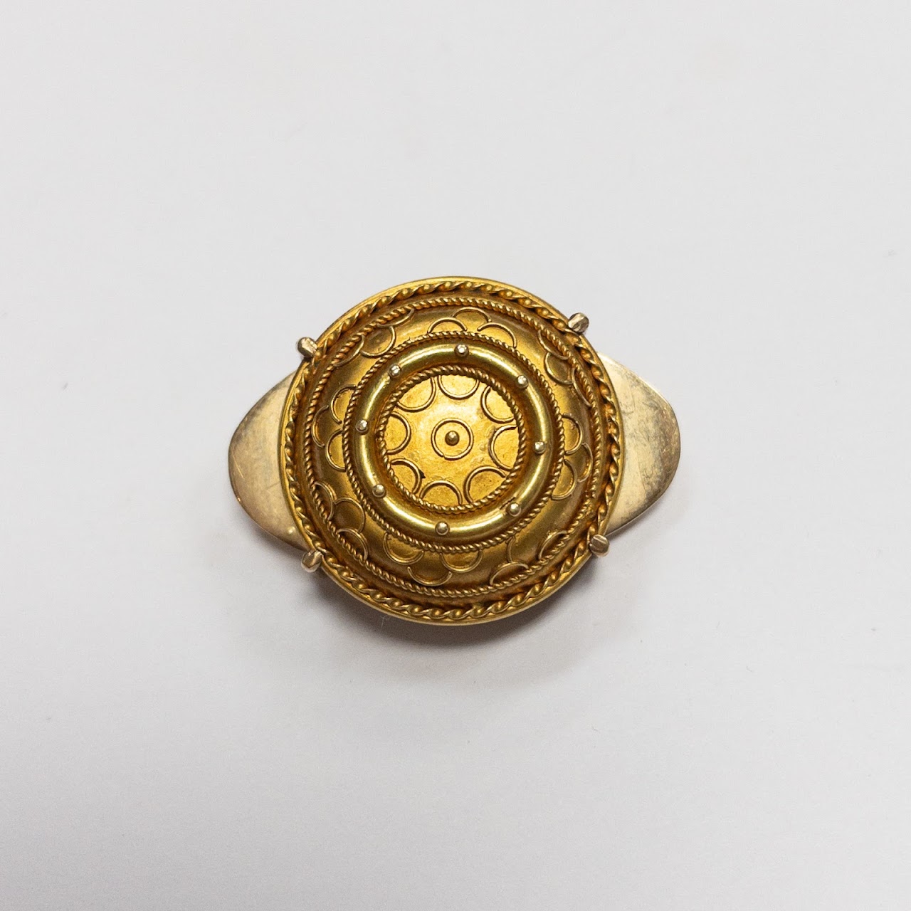 14K & 18K Victorian Converted Button Cover Pin Pair