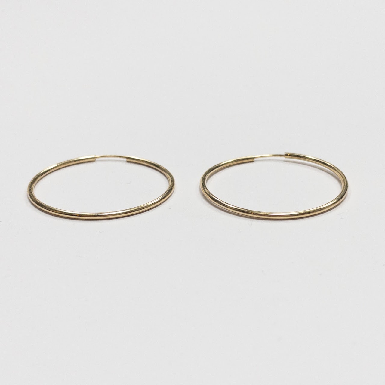 14K Gold Endless Hoops