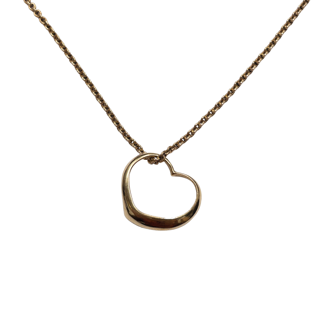 14K Gold Watch Chain & Heart Pendant Necklace