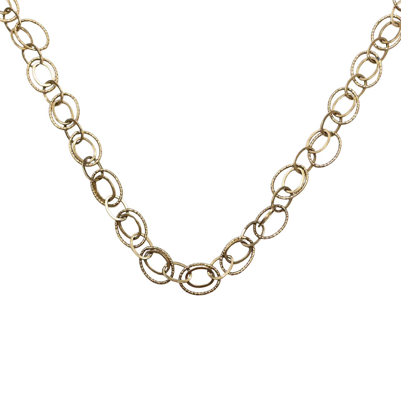 14K Gold Oval Links Necklace