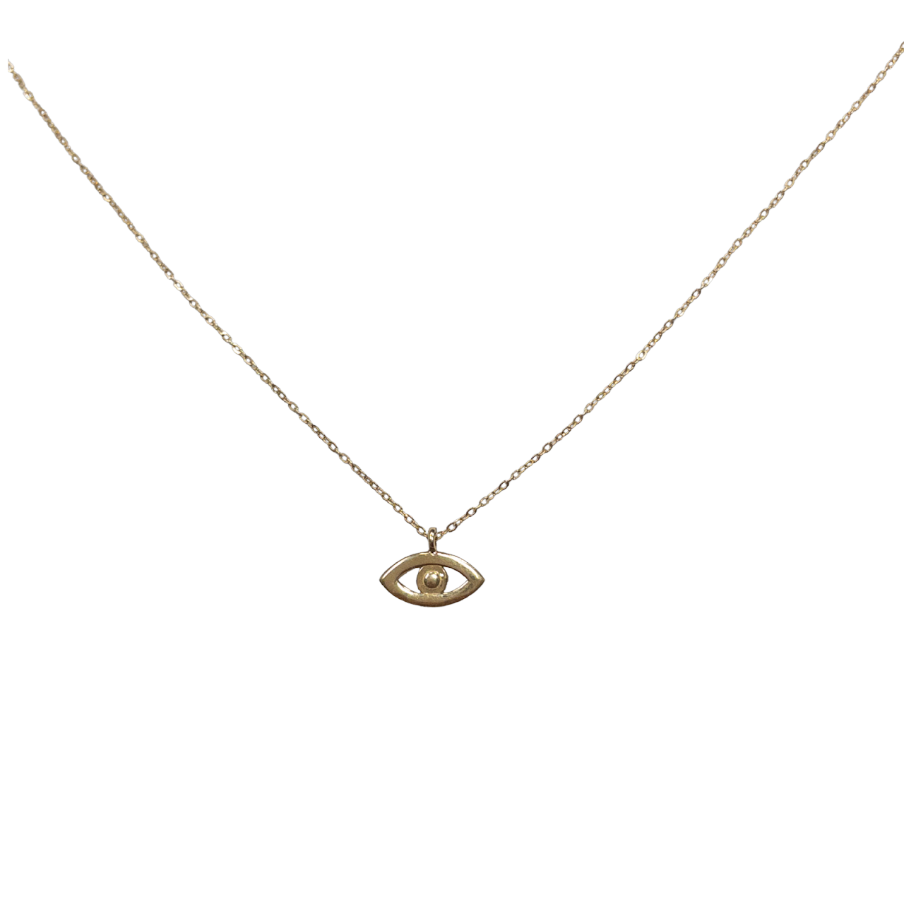 14K Gold Evil Eye Pendant Necklace