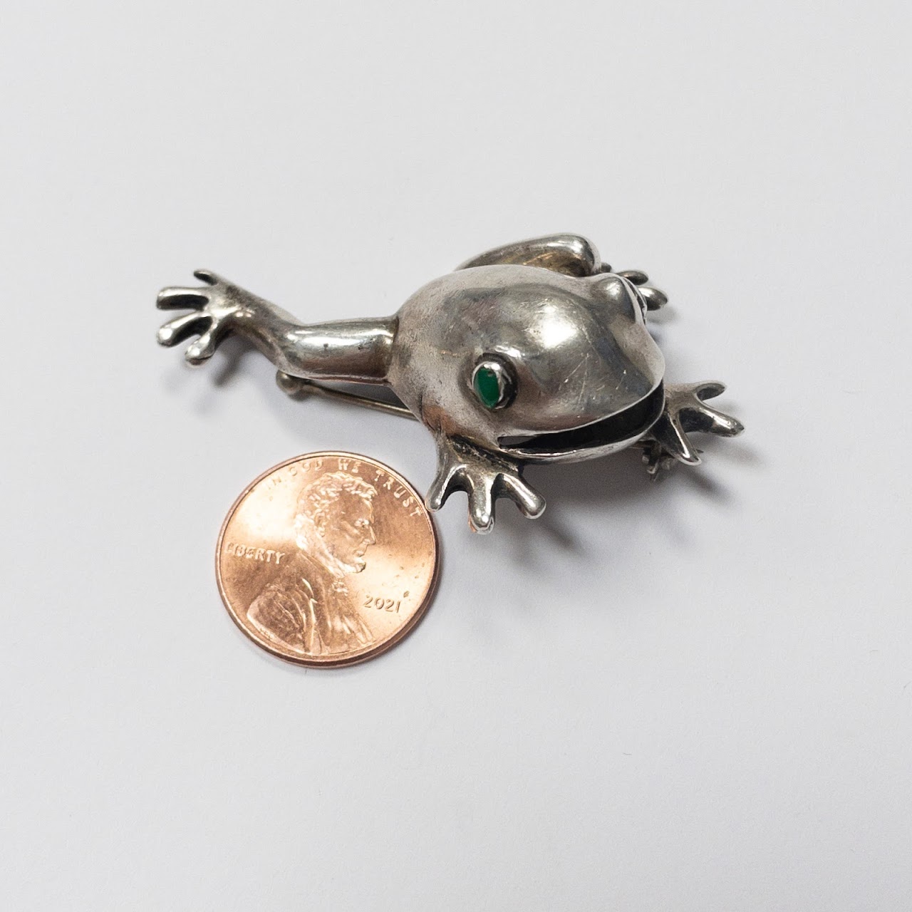 Sterling Silver Frog Brooch